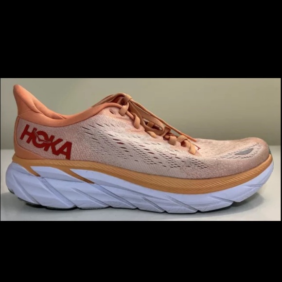 HOKA One One Clifton Running Shoe Peach 7.5 US - Picture 7 of 11